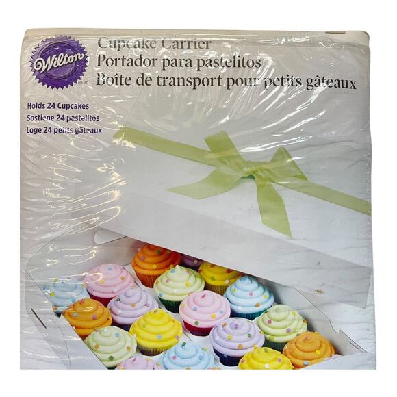 Wilton Folding Tray Cupcake Carrier White Holds 24 Cupcakes, New Open Package - Picture 2 of 8